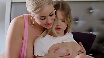 Stepmother And Stepdaughter Engage In Taboo Sexual Activities Including Eating And Scissoring