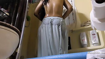 South Indian Maid'S Explicit Shower And Bathroom Cleaning Caught On Camera