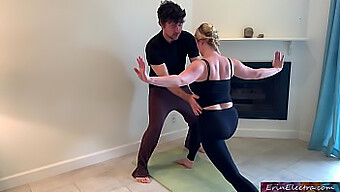 Stepson Assists Stepmother With Yoga And Stretches Her Intimate Area In A Homemade Video