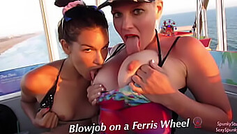 Unmissable Outdoor Threesome With A Daring Public Double Blowjob And Explosive Cumshots