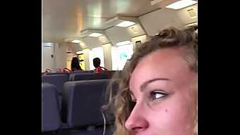 European Coed Emily Gives A Public Blowjob And Swallows Cum On The Train