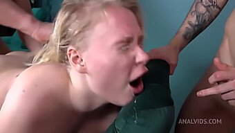 Nicole, The Chubby White Babe, Experiences Two Anal Orgasms In A Row. Watch Her Get Double Penetrated, Slapped, And Spit On In This Brutal Fetish Video