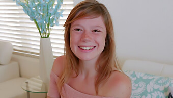 Mia Collins, The Adorable Ginger Teen With Freckles, Experiences Intense Pleasure During A Casting