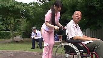 A Japanese Nurse In The Nude Kisses And Cares For A Patient Outdoors