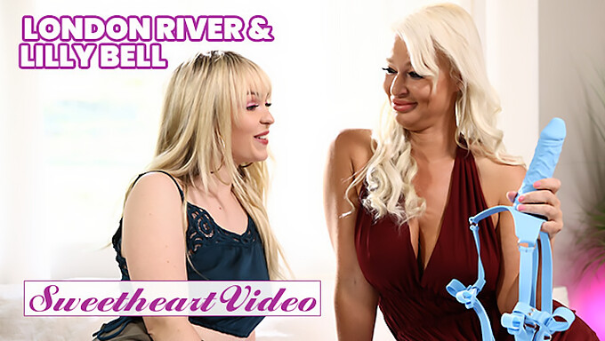 Milf London River Uči Blondinko Lilly Bell, Kako Uporabljati Strap-On